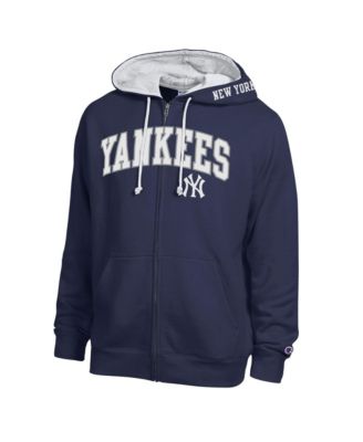 Men's  Navy New York Yankees Fleece Full-Zip Hoodie