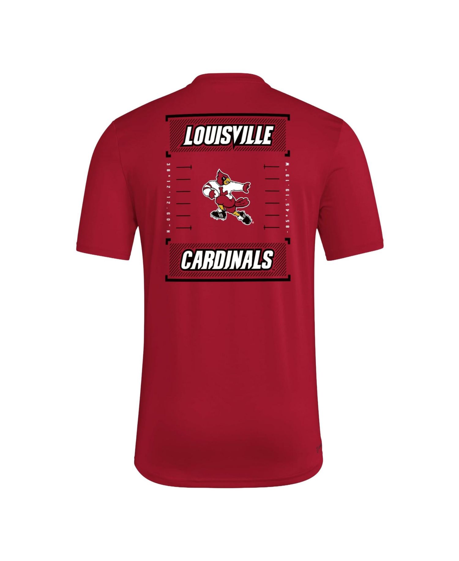 Men's Red Louisville Cardinals Locker Football Icon AEROREADY Pre-Game T-Shirt