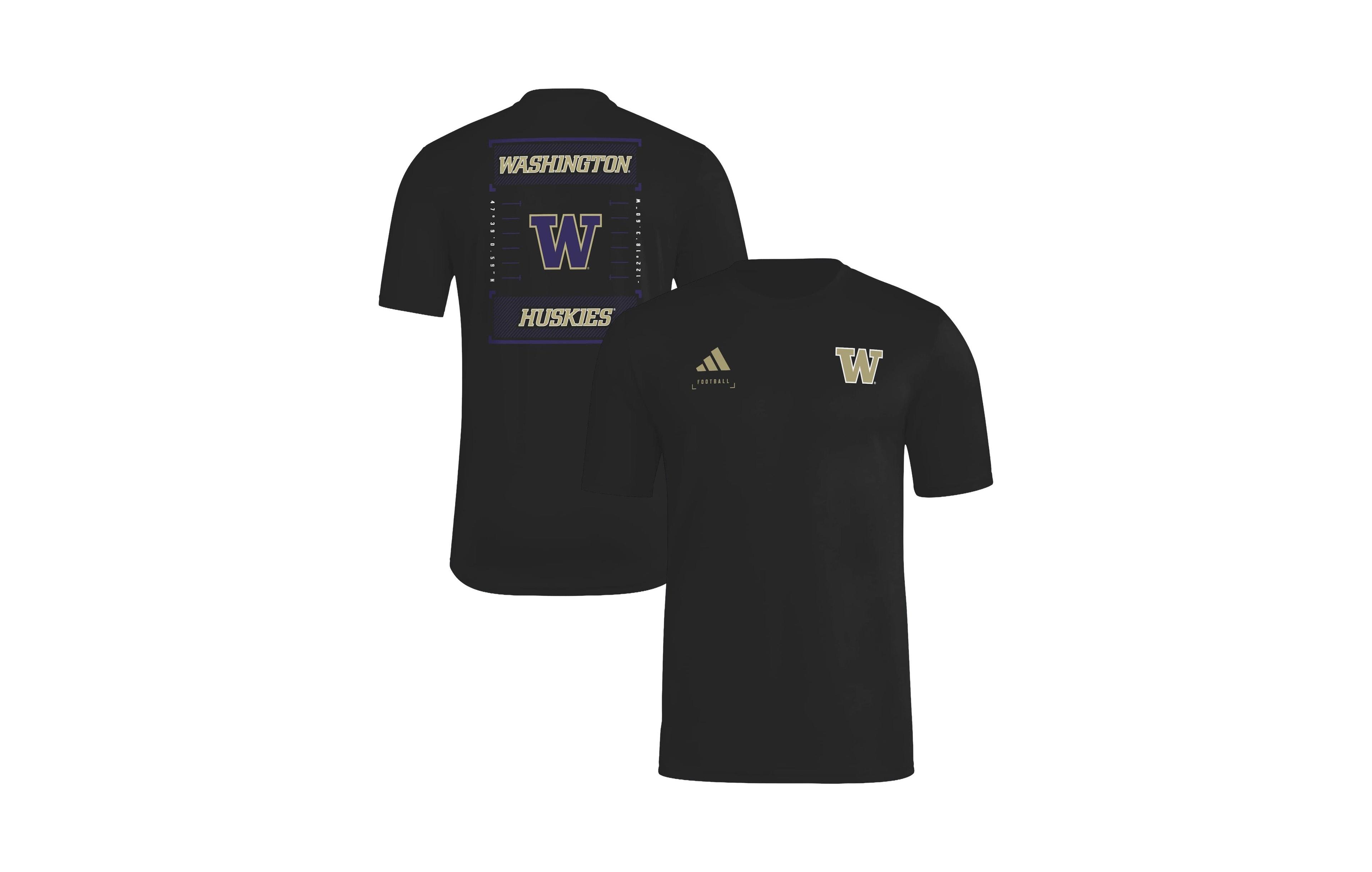 adidas Men's Washington Huskies Locker Football Icon Screen-Print Regular-Fit T-Shirt