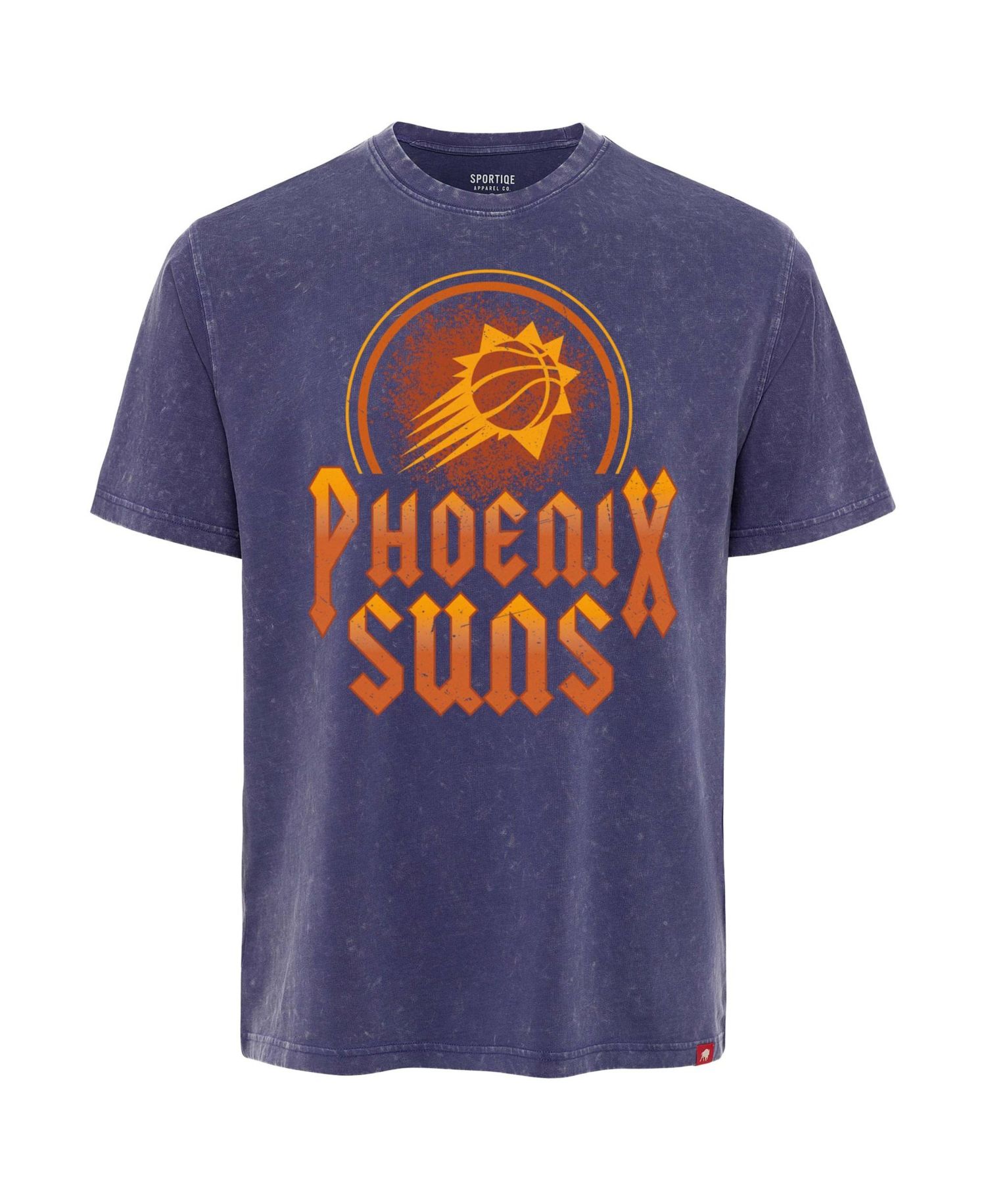 Men's and Women's Sportiqe Purple Phoenix Suns Distressed Rock Roll Collection Angus Premium Mineral Wash T-Shirt