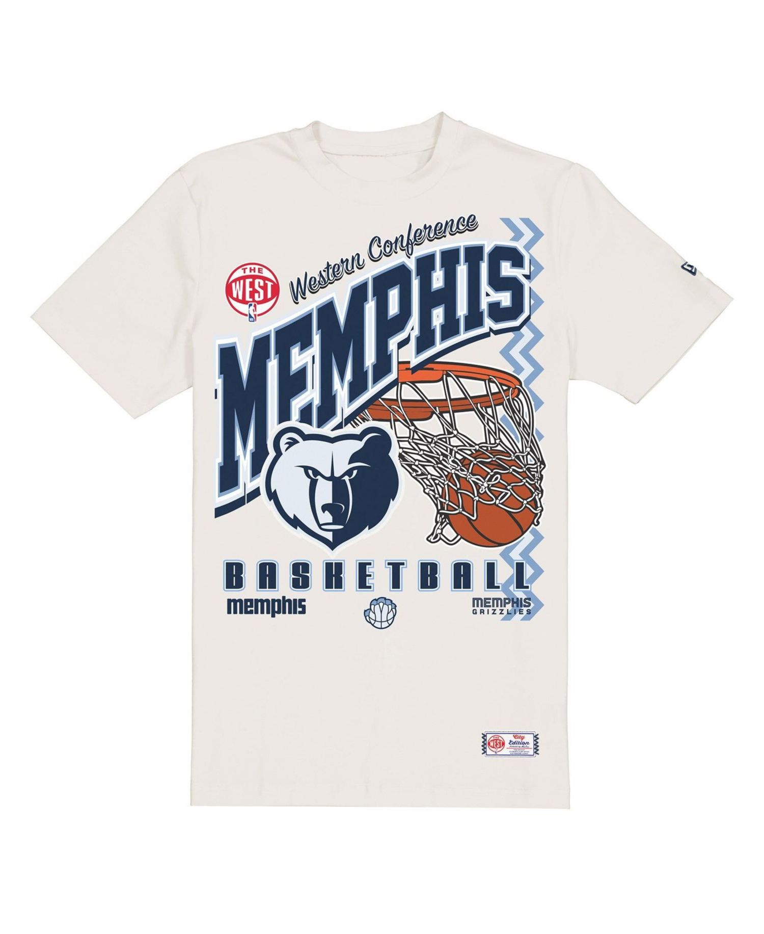 Men's Cream Memphis Grizzlies Oversized City Edition Remix Vintage T-Shirt