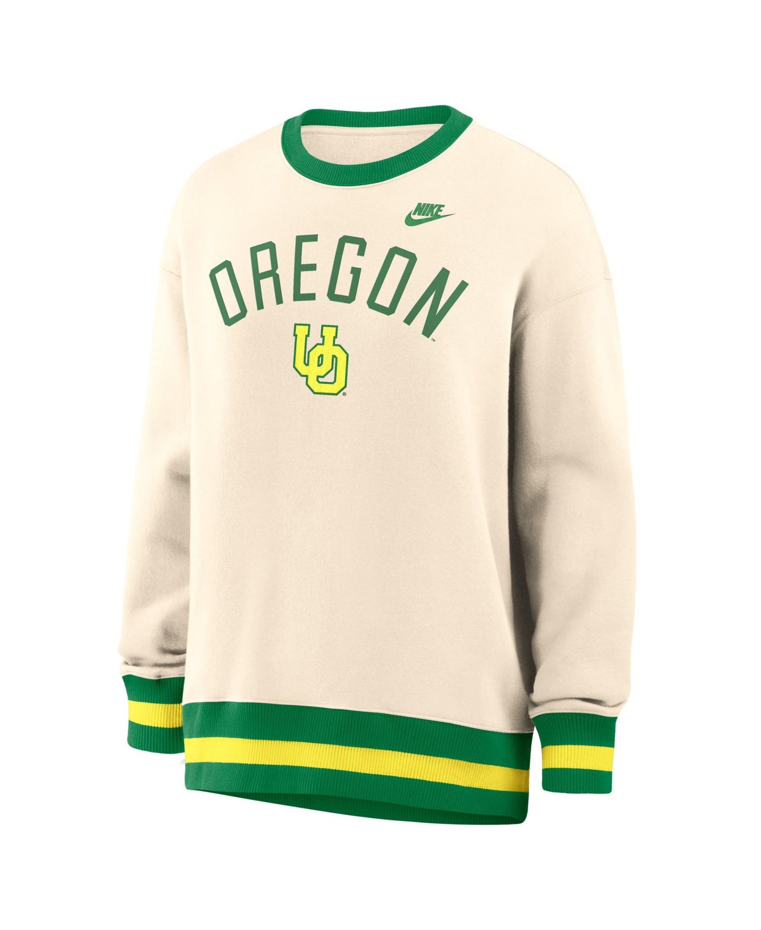 Women's Natural Oregon Ducks Oversized Legacy Arch Phoenix Sweatshirt
