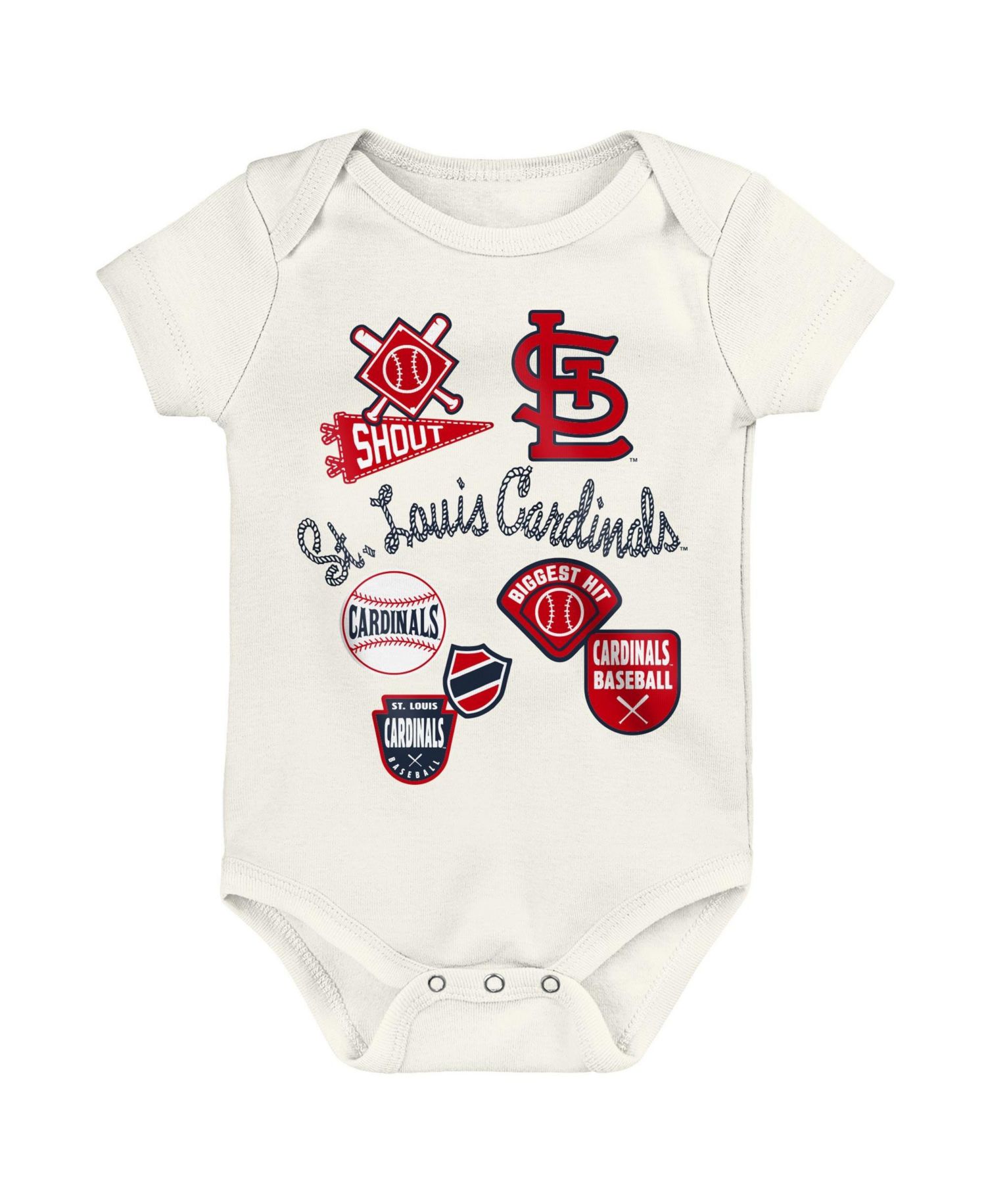 Baby Boys and Girls St. Louis Cardinals Home Plate 3-Piece Creeper Set