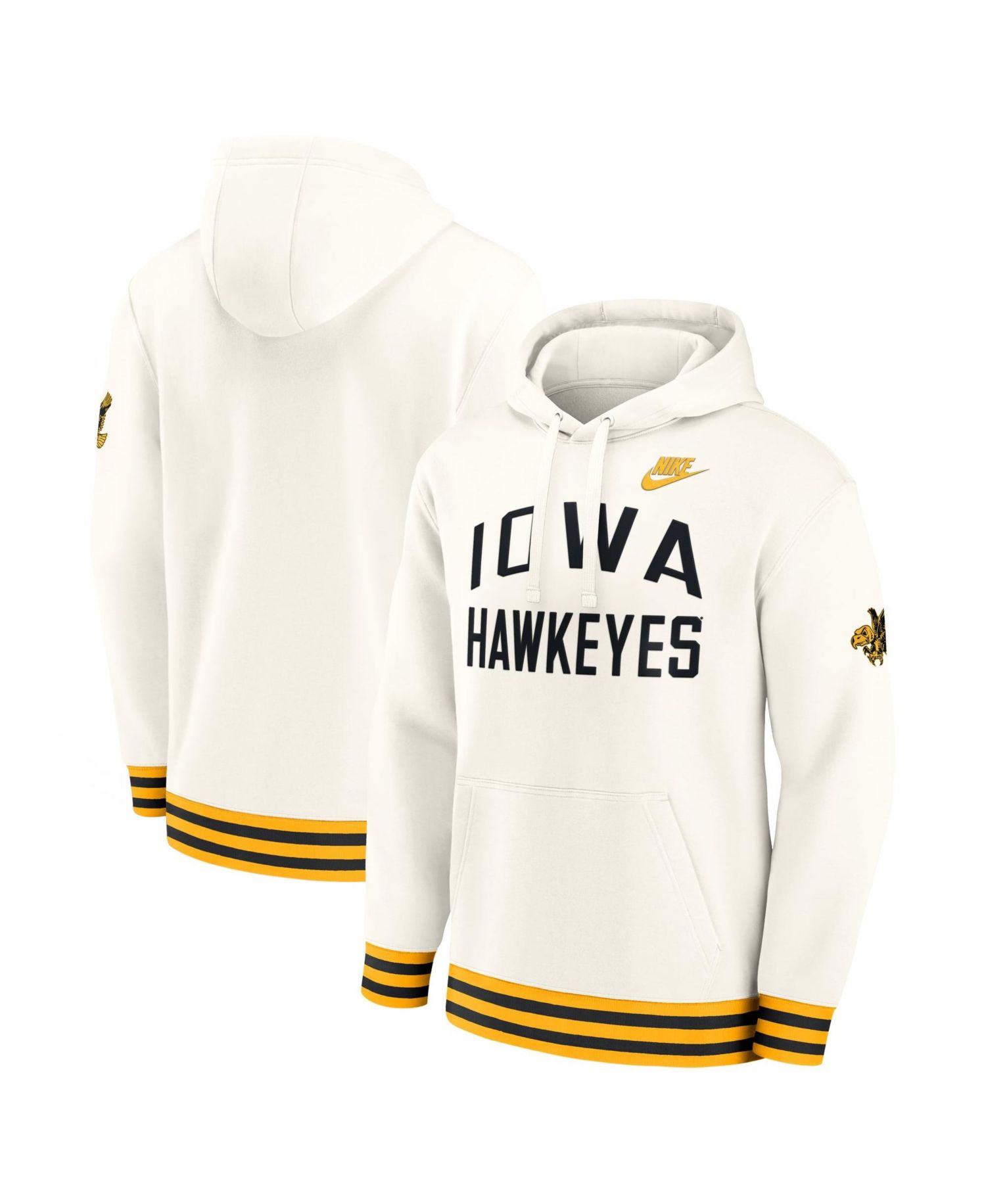 Men's Cream Iowa Hawkeyes Legacy Retro Pullover Hoodie