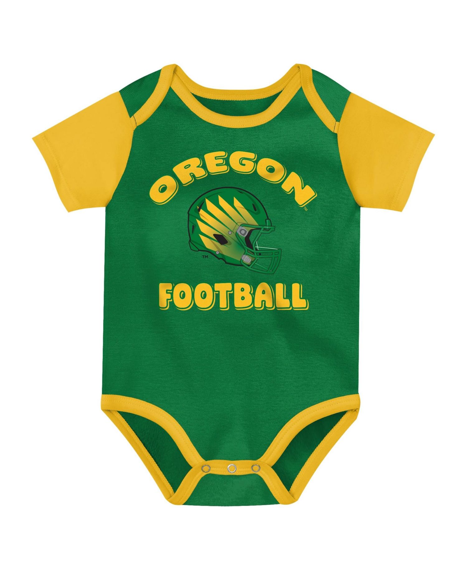 Baby Boys and Girls Green Oregon Ducks Star Player Three-Piece Bodysuit Set