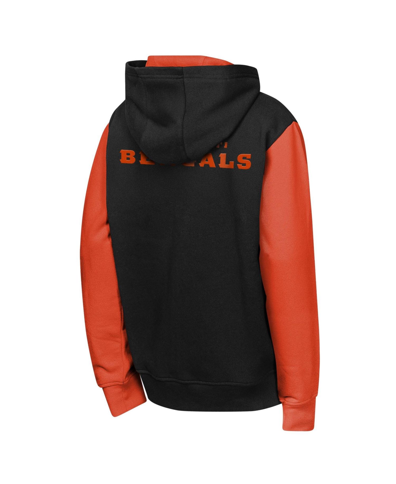 Big Boys and Girls Black Cincinnati Bengals Stadium Color block Full-Zip Hoodie