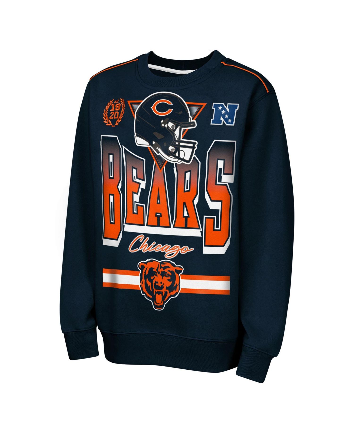 Big Boys and Girls Navy Chicago Bears Run Gun Fleece Sweatshirt