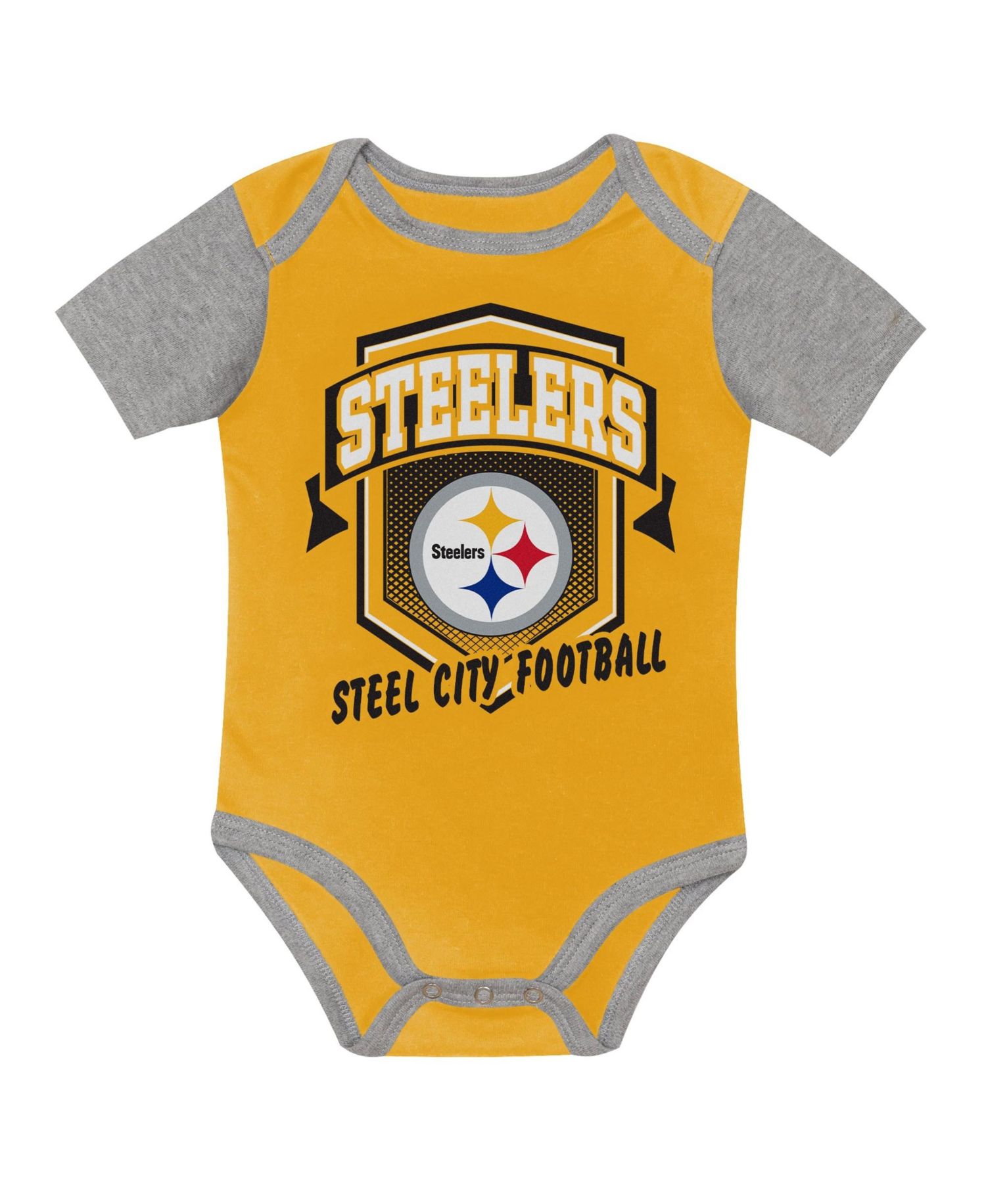 Baby Boys and Girls Pittsburgh Steelers First Round Pick 3-Piece Bodysuit Set