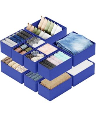 12-Pack Drawer Organizer Bins, Fabric Dresser Closet Dividers for Nursery, Bedroom and Bathroom