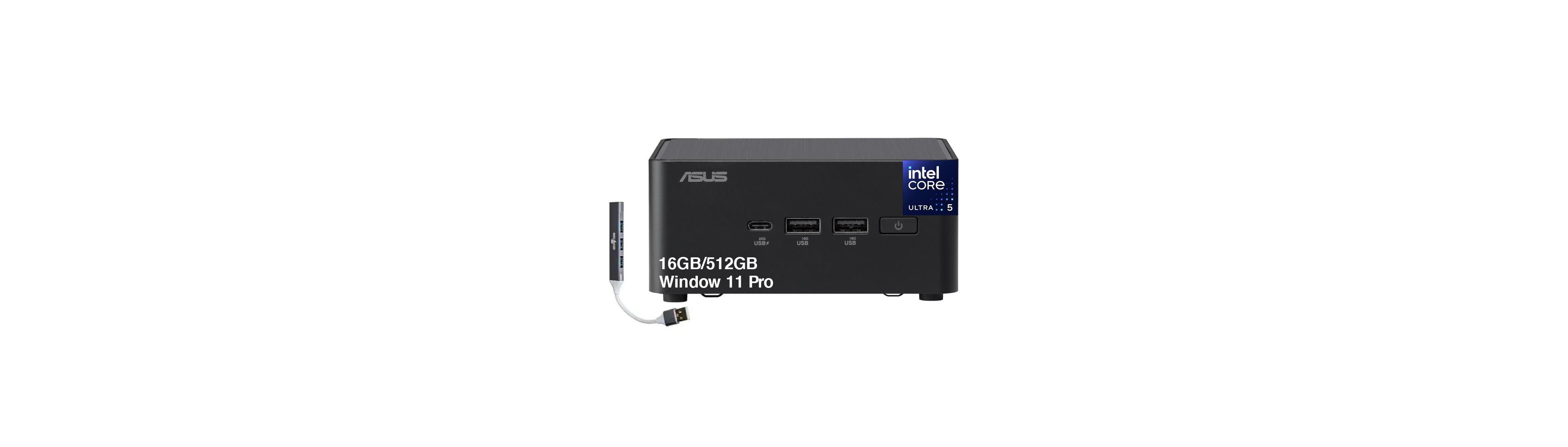 Asus Nuc 14 Pro Tall Intel Core Ultra 5-135H Mini Desktop, 16GB DDR5, 512GB Ssd