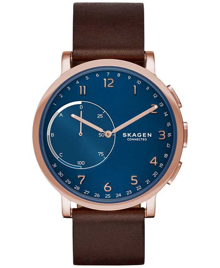 Hagen Smart Watch with Brown Strap 42mm SKT1103 - Macy's