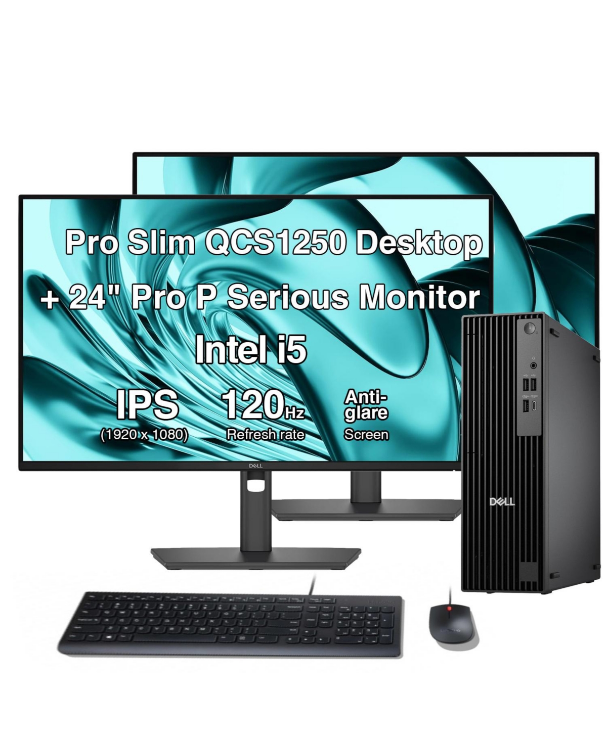 Dell Pro Slim QCS1250 with 24" Monitors, 2-Pack