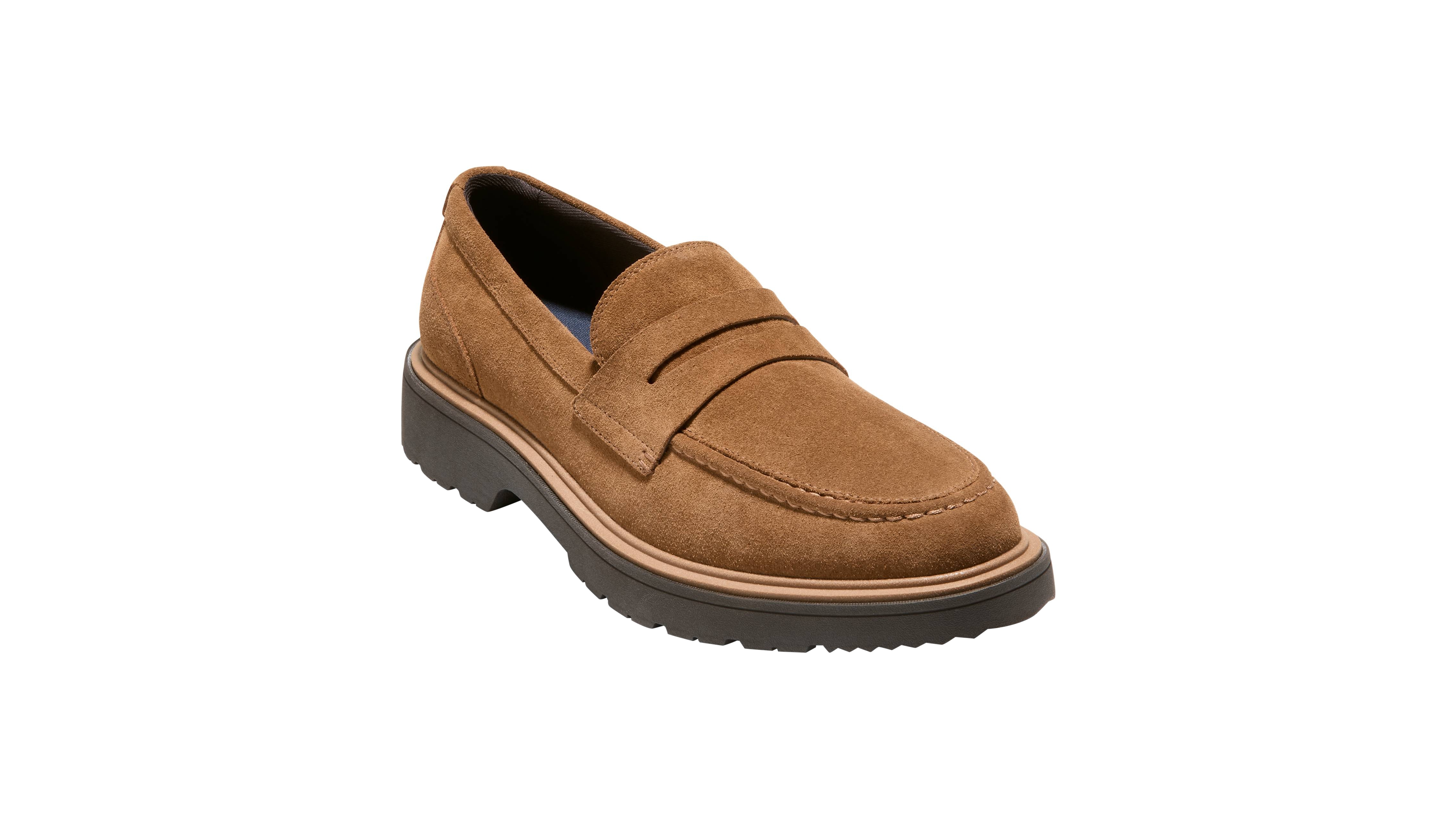 Cole Haan Men's Vestry Grand Suede Lug-Sole Penny Loafers