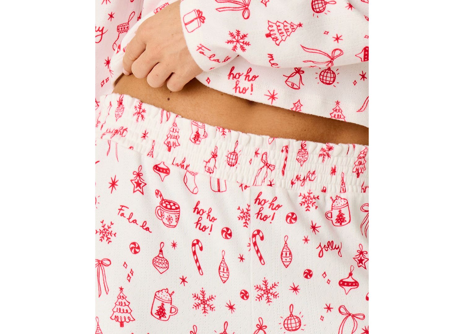 Women's Femme De Noel Christmas Flocked-Dot Wide-Leg Pants