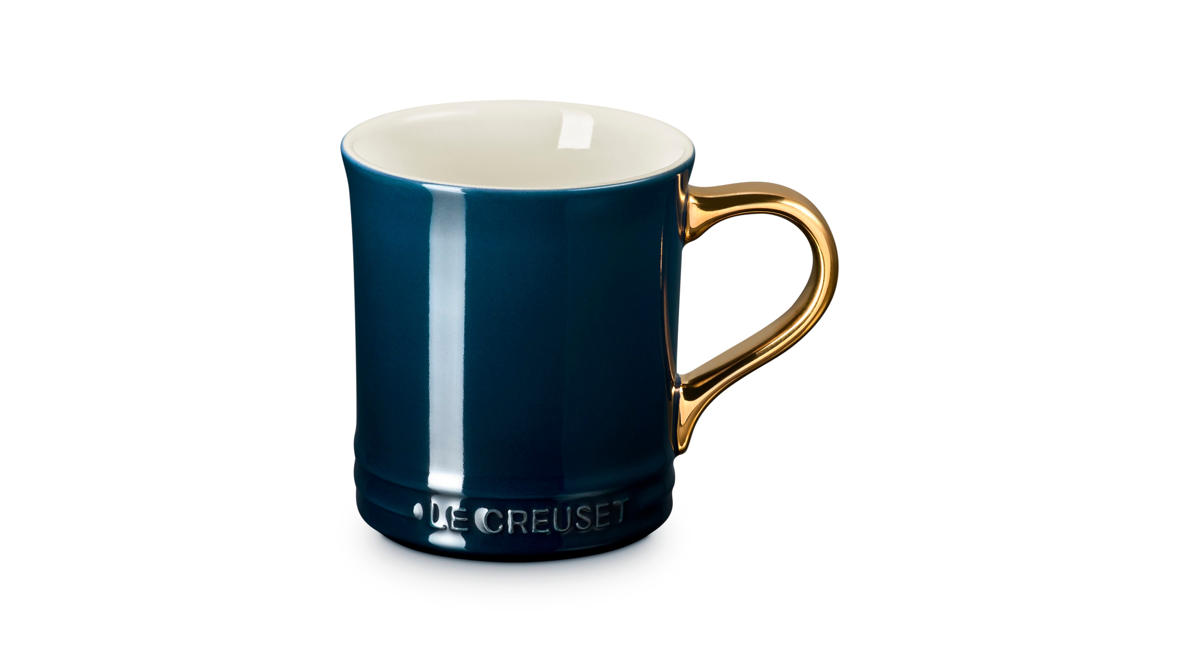 Le Creuset Vancouver 14 oz. Mug with Gold Metallic Handle