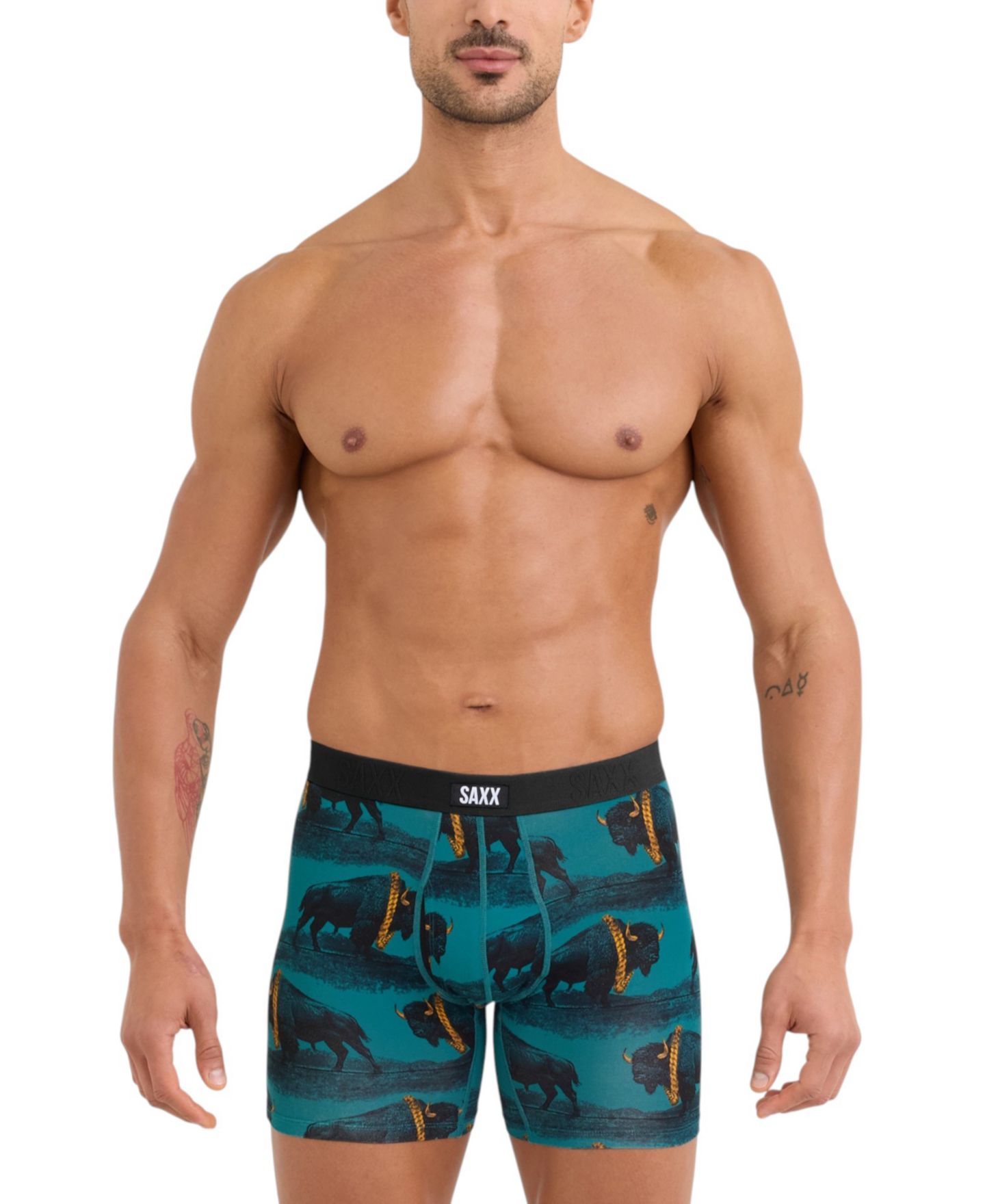 Трусы-боксеры No-RideUp Leg™ Fly для мужчин — SAXX, цвет: Bision Bling Seascape — фото 2