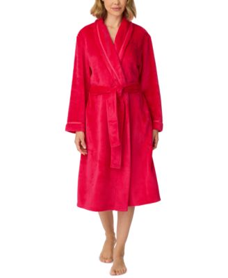 Women's Plush-Chenille Long-Sleeve Shawl Collar Wrap Robe