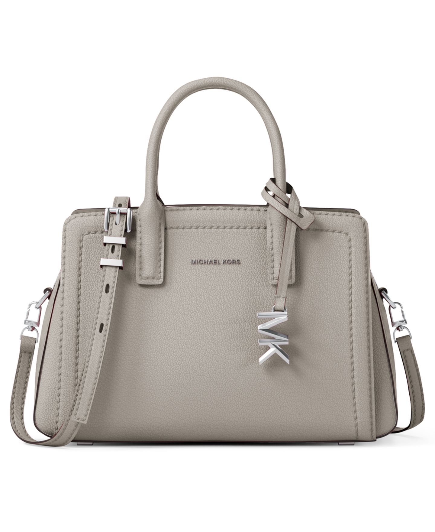 Женская очень маленькая кожаная сумка через плечо Michael Kors Laila, цвет: Меланжевый серый — фото 1