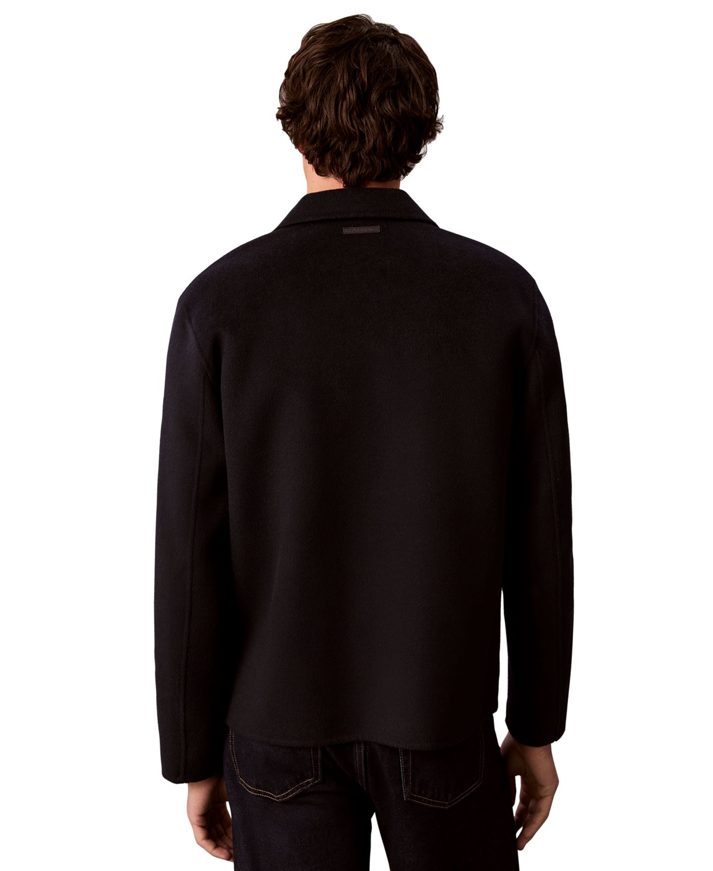 Мужская куртка Calvin Klein Reversible Wool-Blend Classic-Fit Chore, цвет: Тёмный сапфировый — фото 6