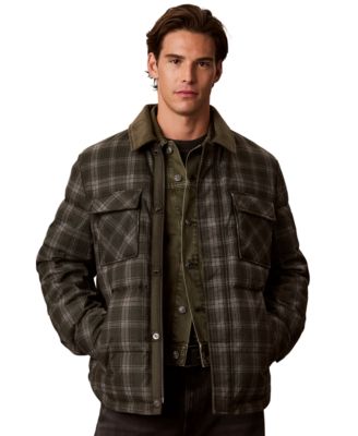 Men's Printed-Plaid Down Puffer Jacket