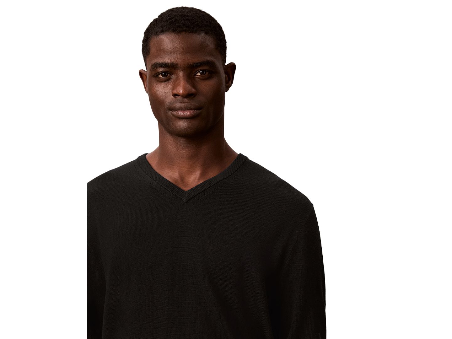 Мужской свитер Calvin Klein Merino Wool Classic-Fit V-Neck, цвет: Чёрный — фото 4