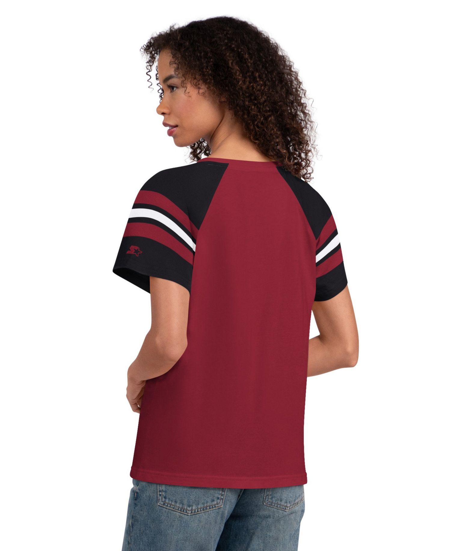 Women's Cardinal Arizona Cardinals Game On Notch Neck Raglan T-Shirt