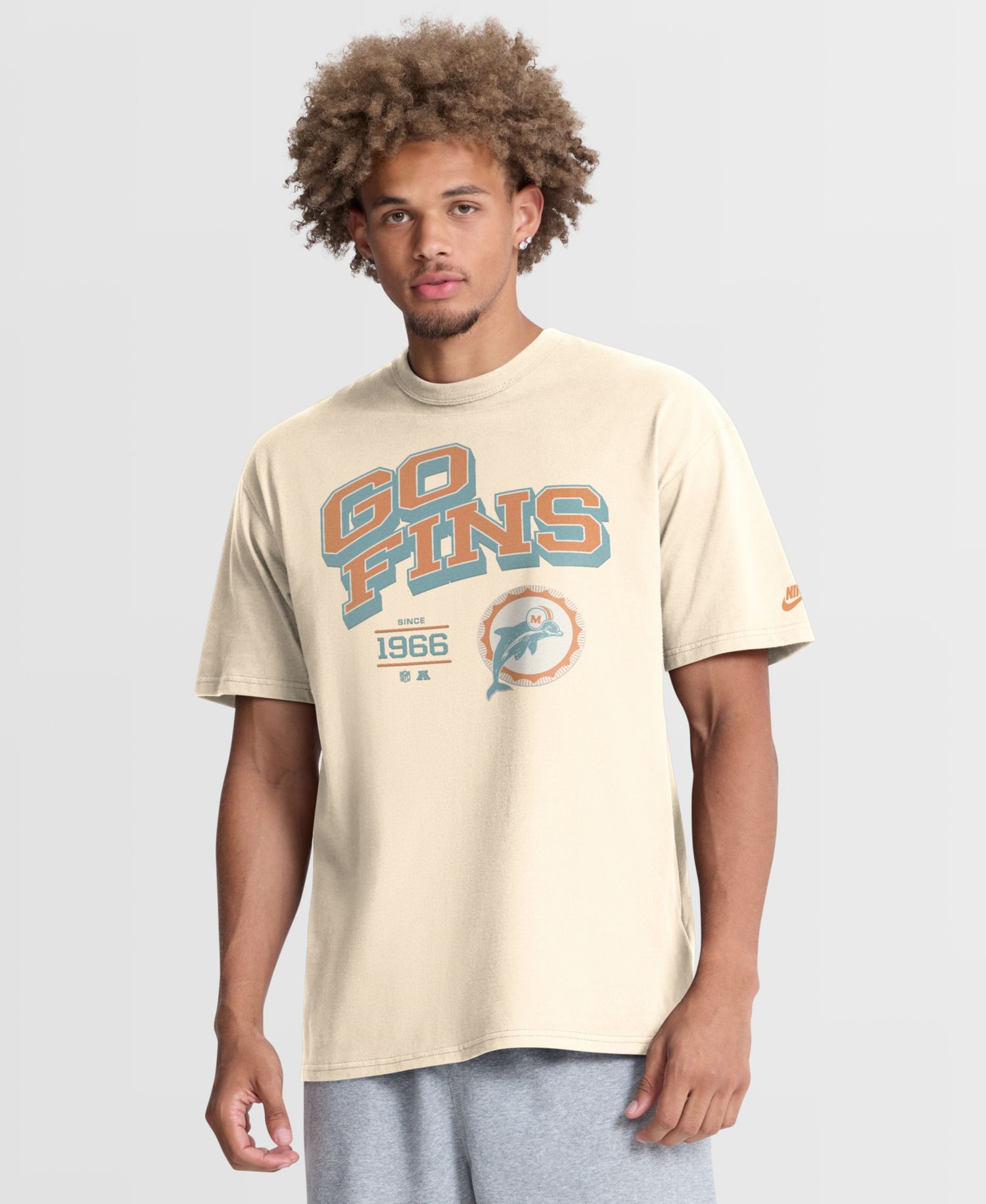 Men's Natural Miami Dolphins Vintage Mod Blown Away Max90 T-Shirt