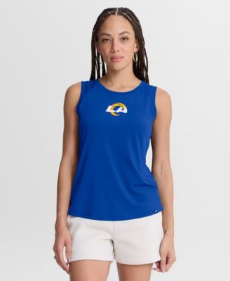 Women's Royal Los Angeles Rams Draped Mesh&nbsp;Back Performance&iquest; Tank Top