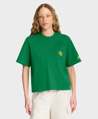 Women's Green Oregon Ducks Legacy Pocket Boxy T-Shirt