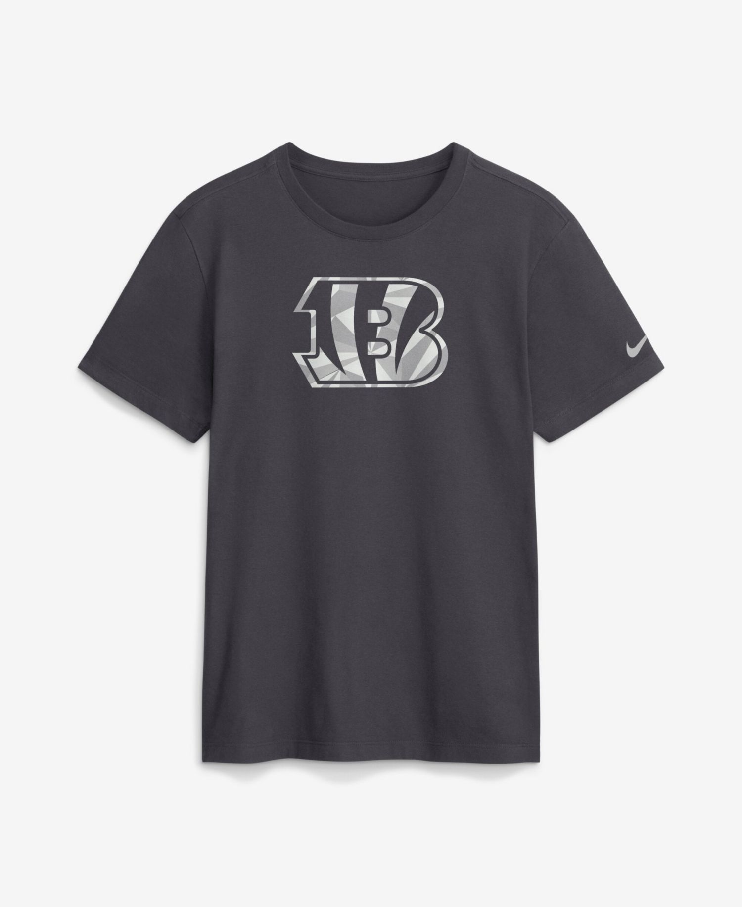 Men's Anthracite Cincinnati Bengals Fractal Logo T-Shirt