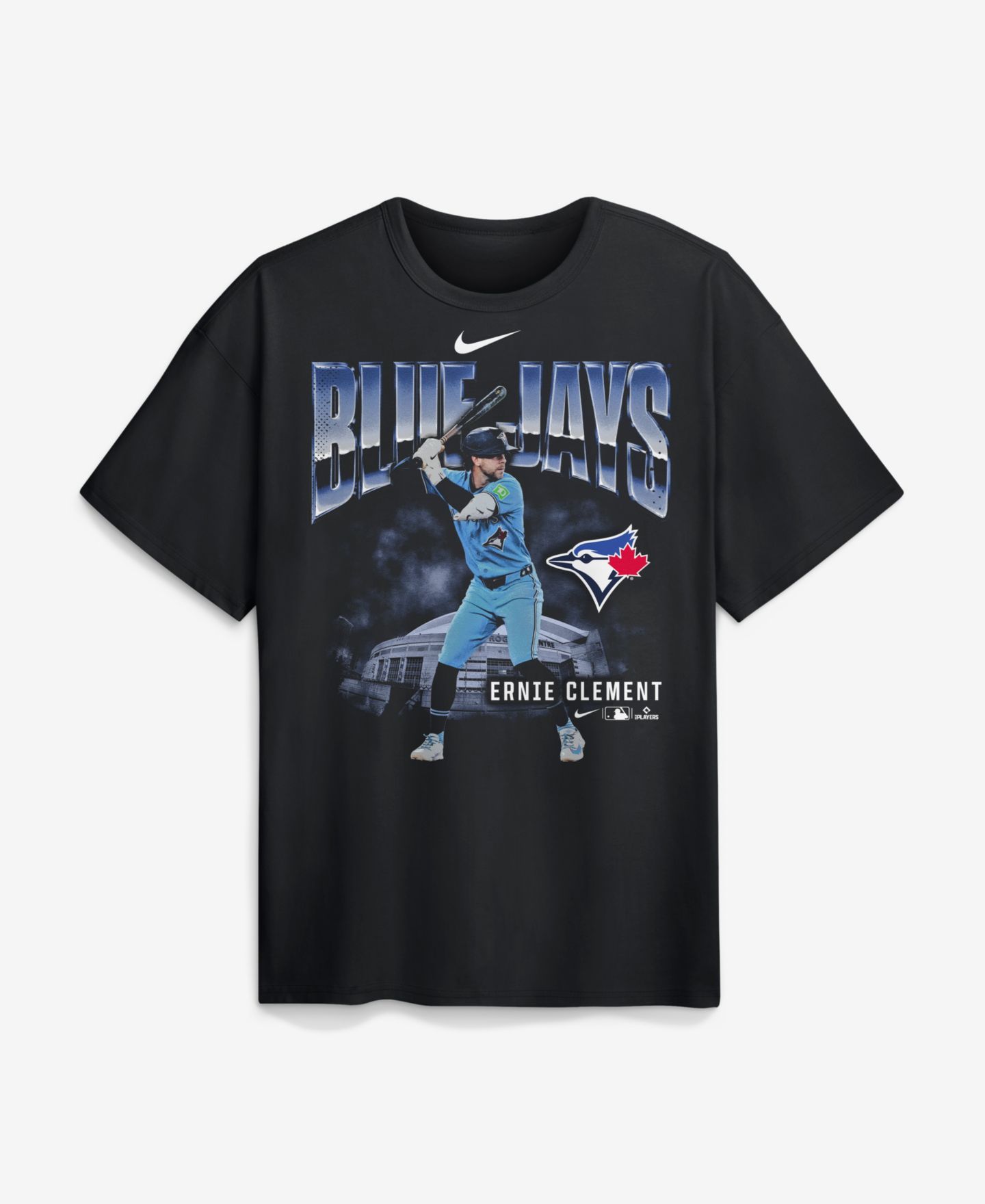 Мужская футболка Nike Ernie Clement Black Toronto Blue Jays Enlarged Player Graphic Max90 Heavyweight — фото 1