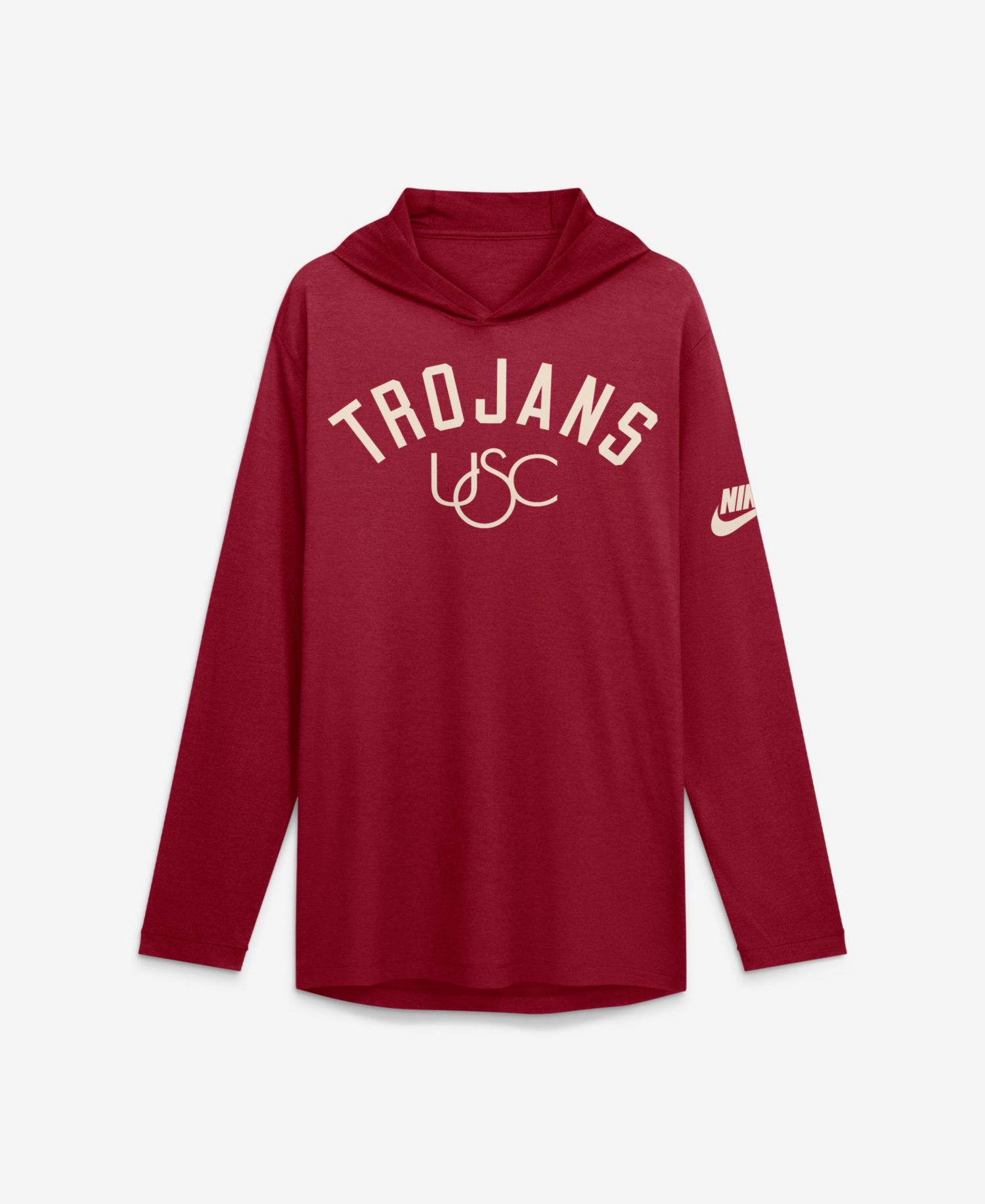 Men's Cardinal USC Trojans Legacy Arch Tri-Blend Long Sleeve Hooded T-Shirt