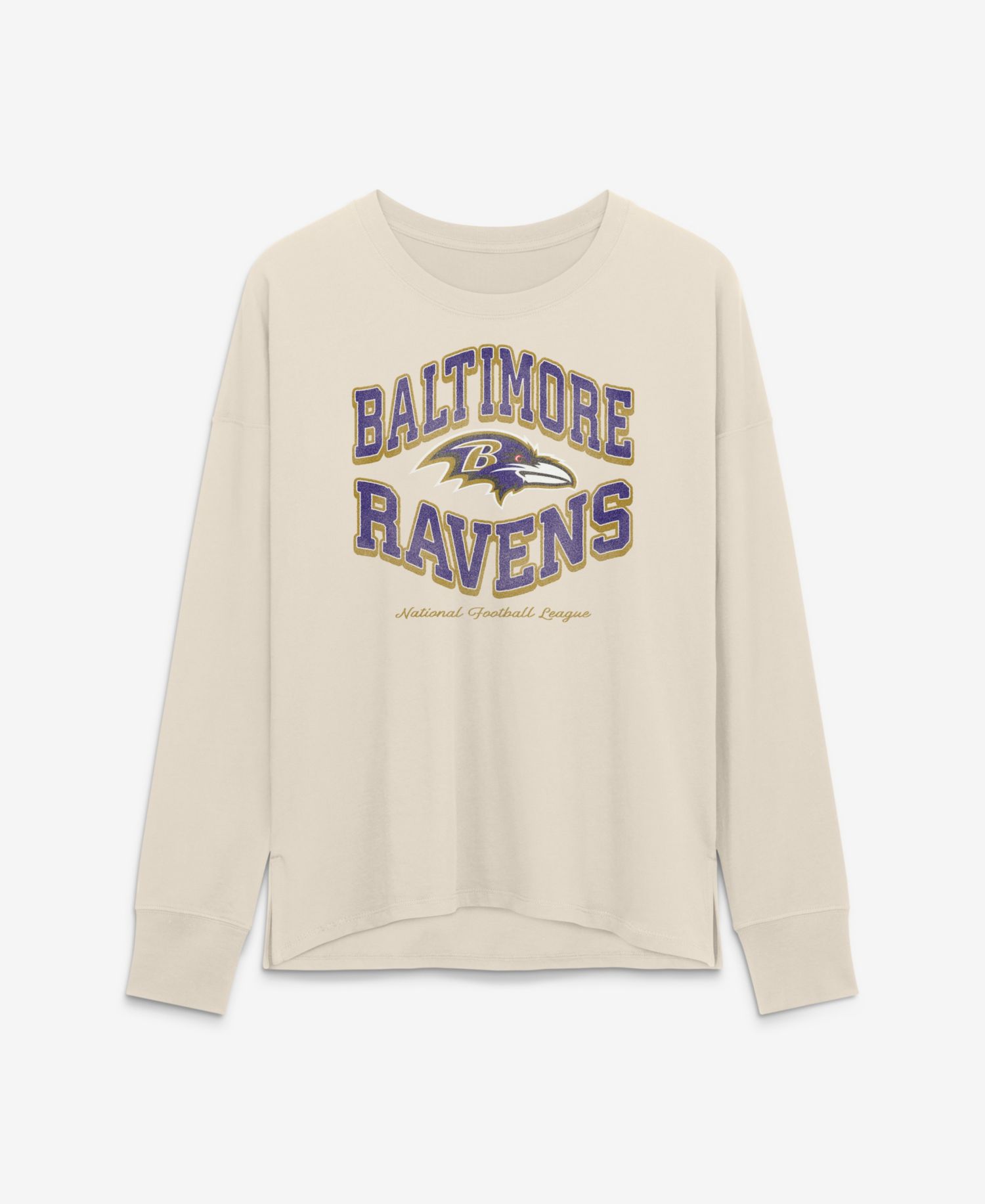 Women's Cream Baltimore Ravens Heritage Legacy Long Sleeve T-Shirt
