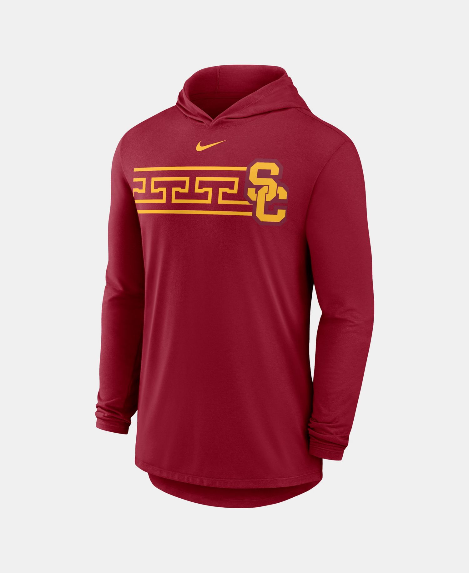 Men's Cardinal USC Trojans Primetime Pattern Tri-Blend Dri-FIT Long Sleeve Hooded T-Shirt