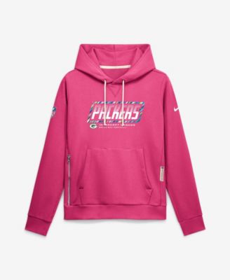 Women's Pink Green Bay Packers 2026 NFL Crucial Catch Sideline Standard Issue Dri-FIT Pullover Hoodie