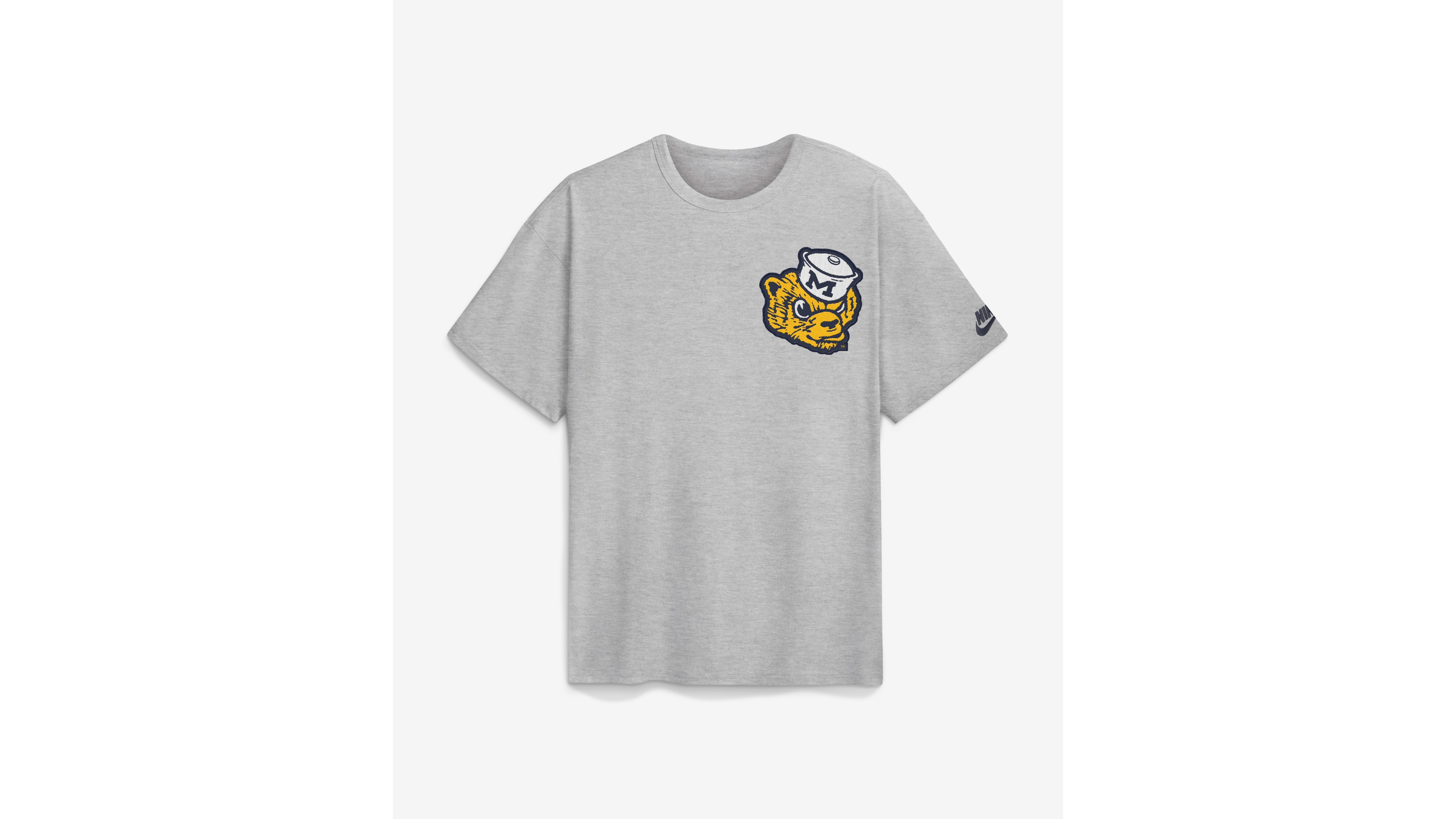 Nike Men's Heather Gray Michigan Wolverines Legacy Logo Max90 T-Shirt