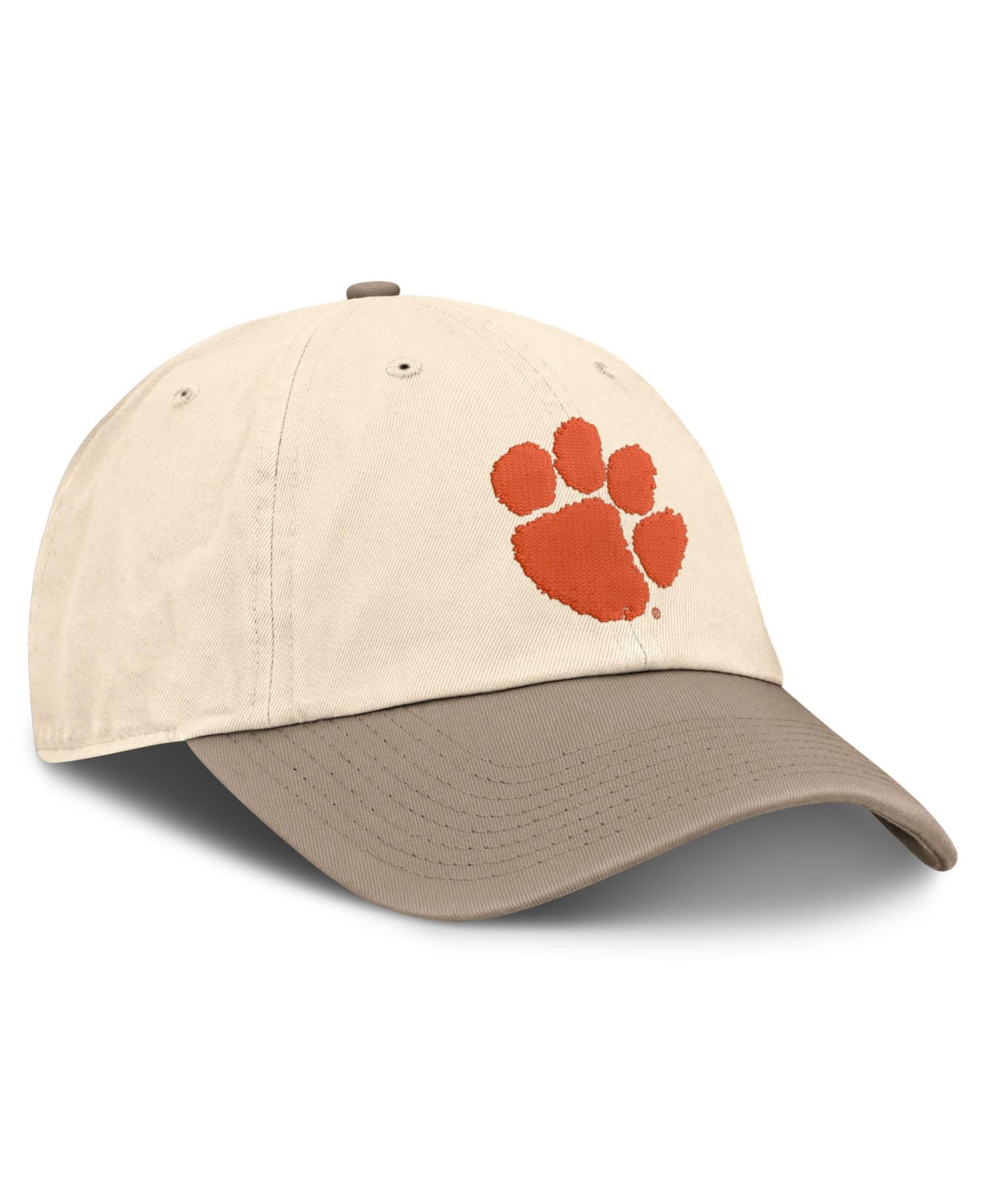 Men's Natural/Khaki Clemson Tigers Two-Tone Club Adjustable Hat