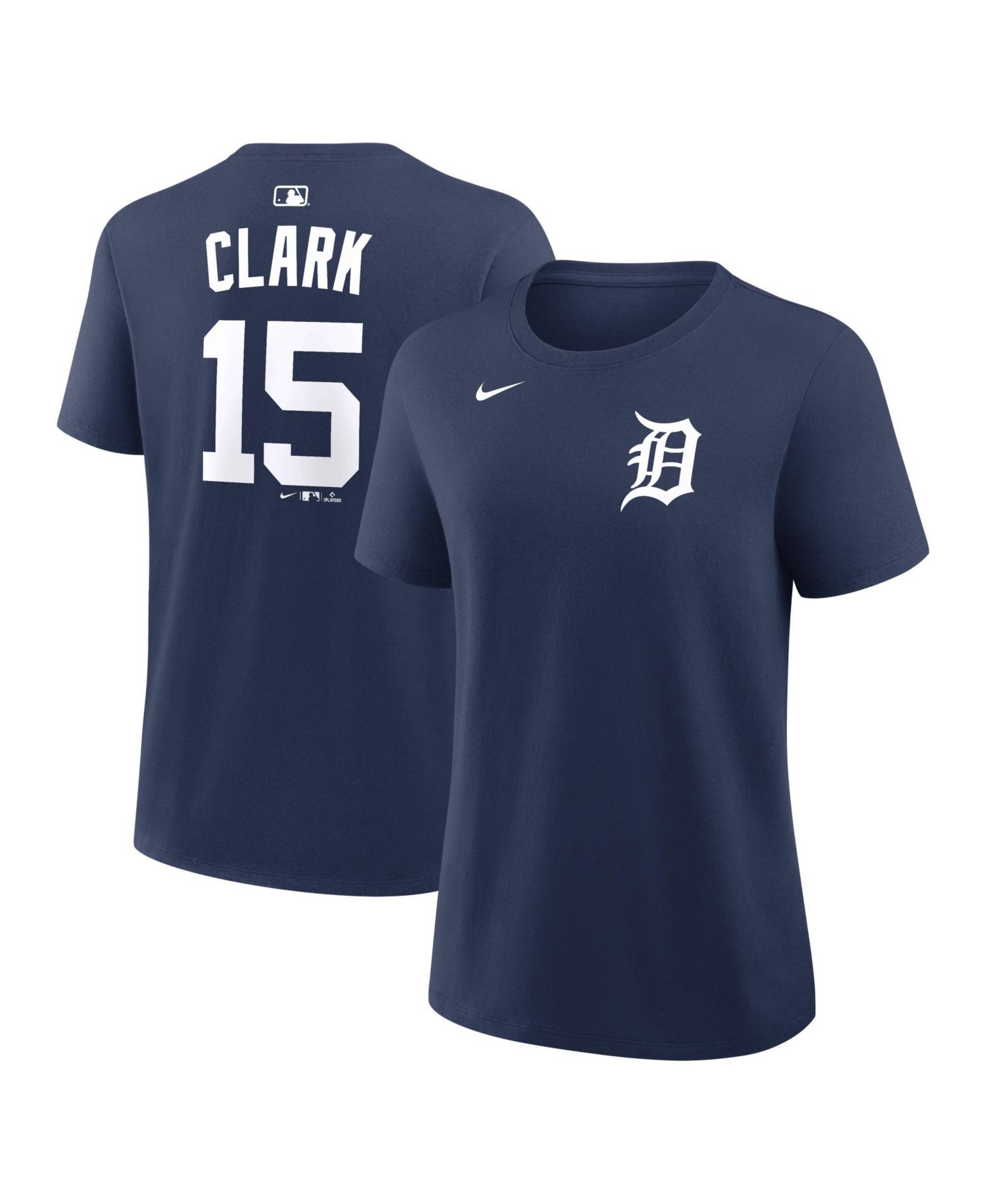 Women's Max Clark Navy Detroit Tigers Name Number T-Shirt