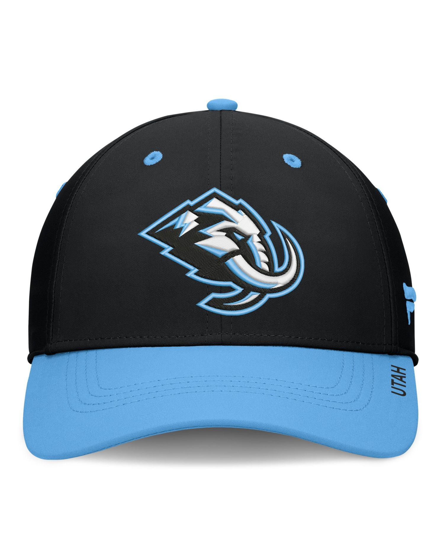 Men's Black/Light Blue Utah Mammoth Authentic Pro Rink Stretch Hat