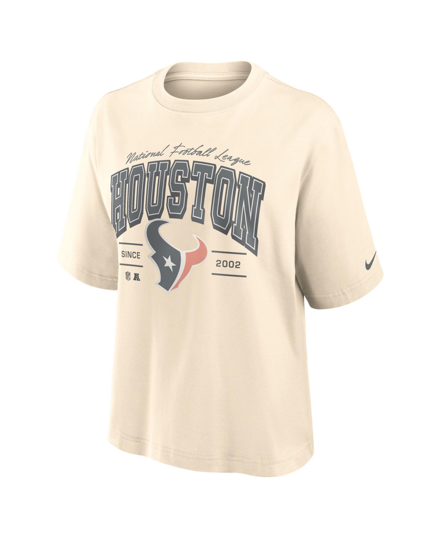 Women's Cream Houston Texans Vintage Mod Boxy T-Shirt