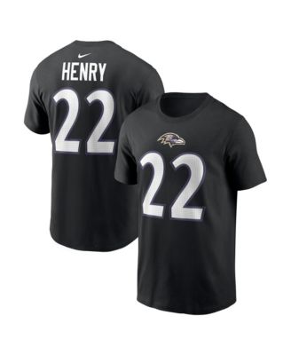 Men's Derrick Henry Black Baltimore Ravens Name Number T-Shirt