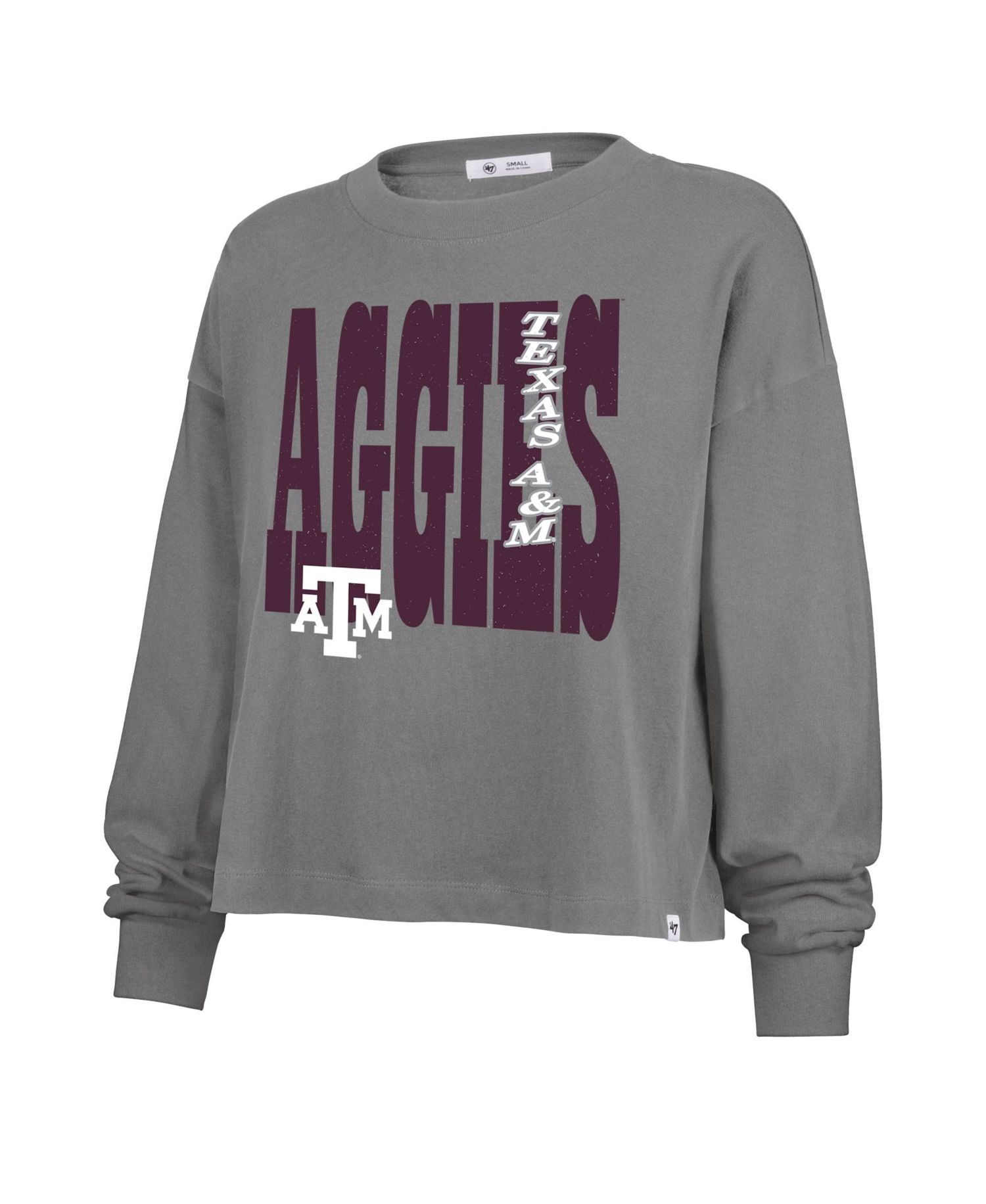 47 Brand Women's '47 Gray Texas A M Aggies Stacked Sydney Long Sleeve T-Shirt