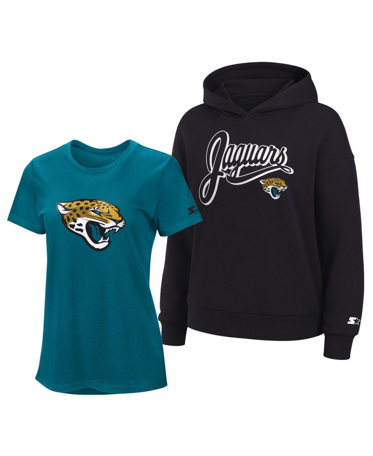 Women's Teal/Black Jacksonville Jaguars Hoodie T-Shirt Combo Pack
