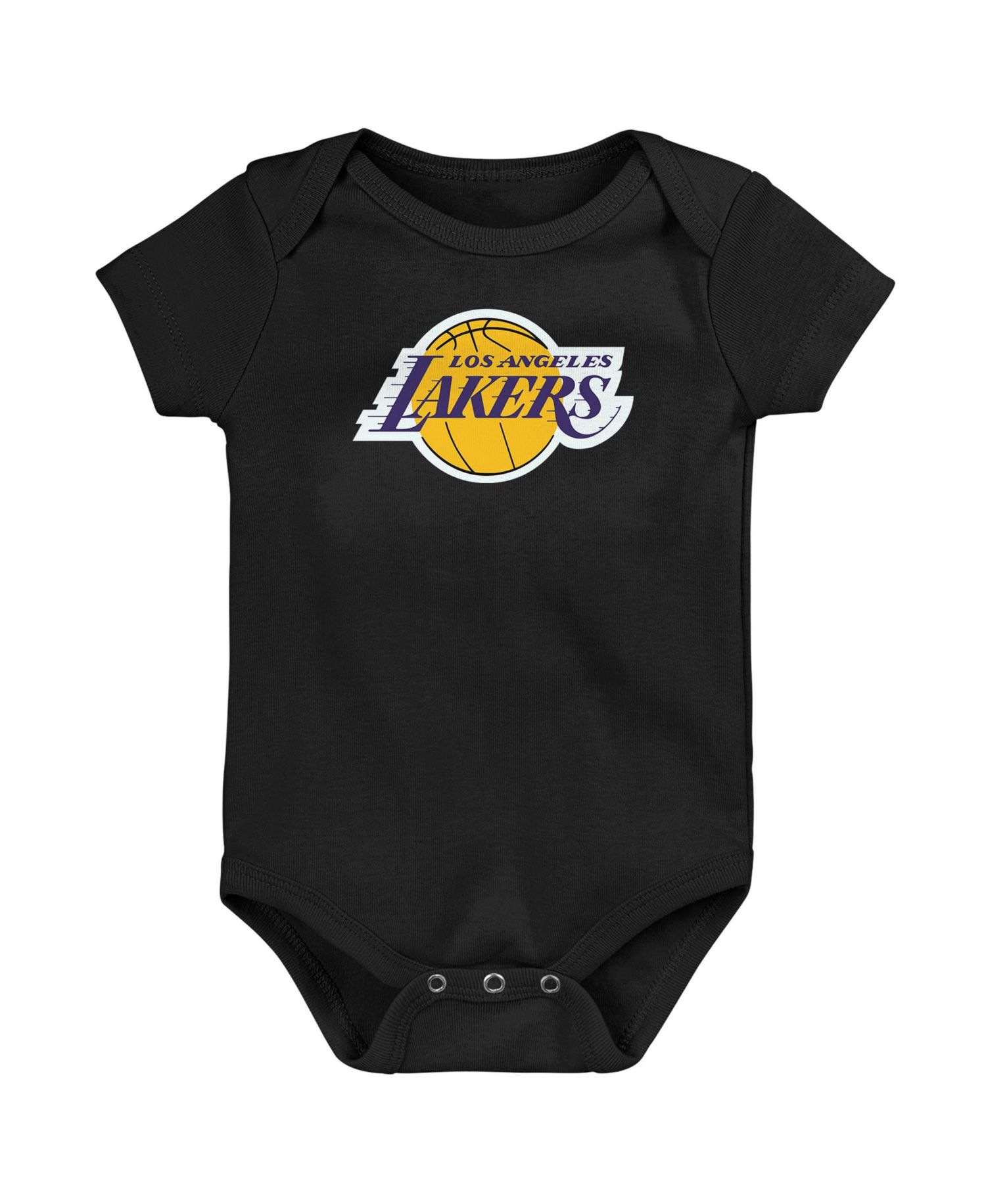 Baby Boys and Girls Black Los Angeles Lakers Primary Logo Bodysuit