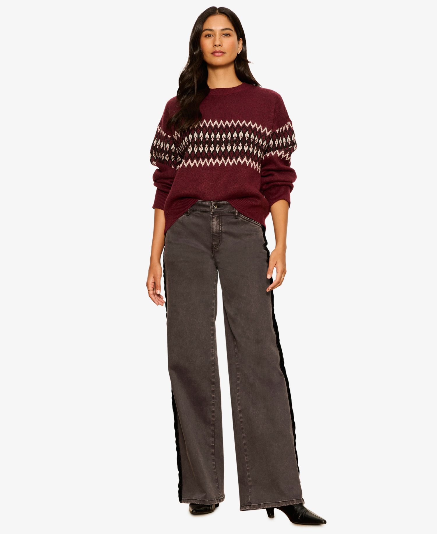 Women's Argyle Crew Long-Sleeve Pullover