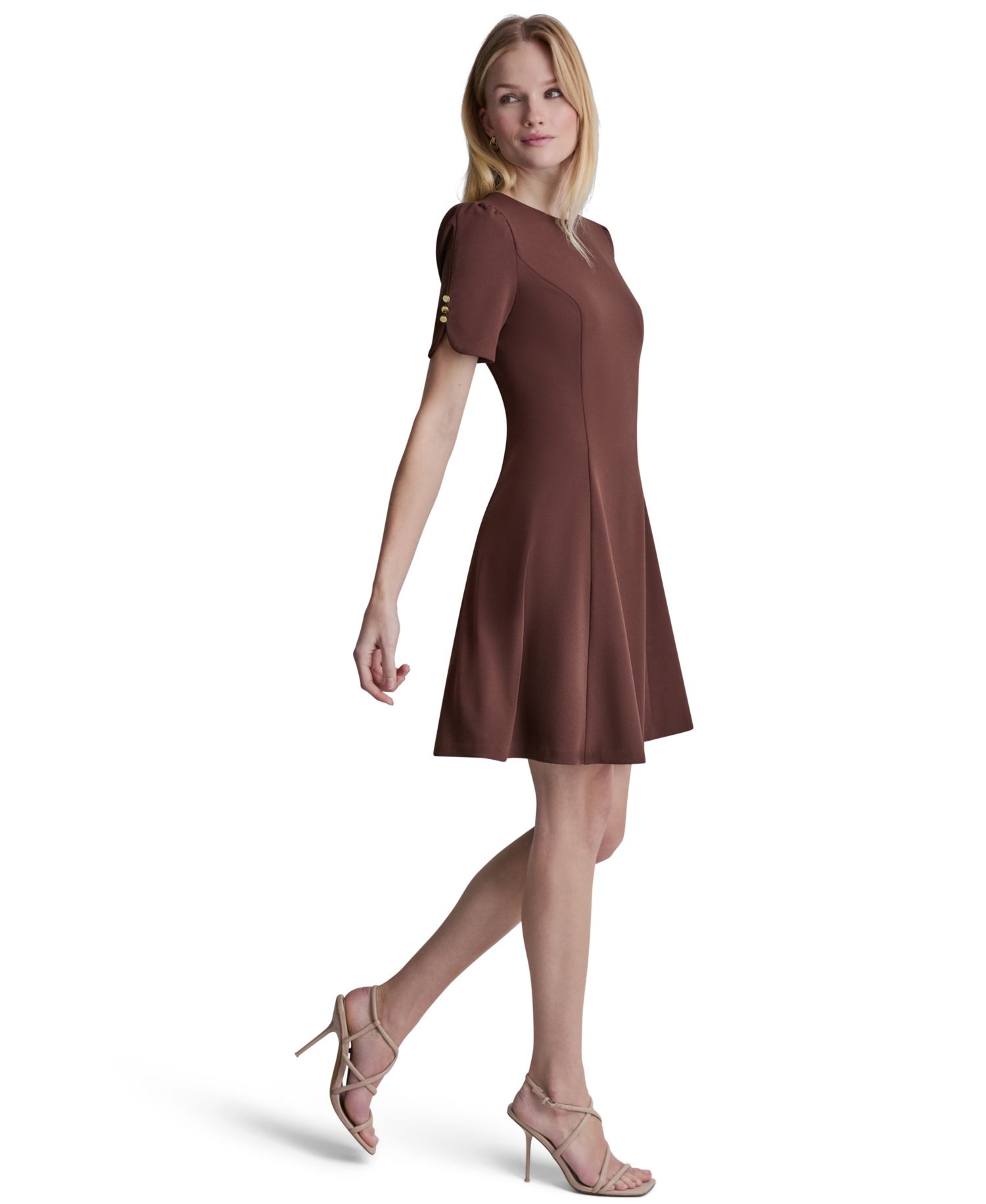 Women's Short-Sleeve Jewel Neck Dress