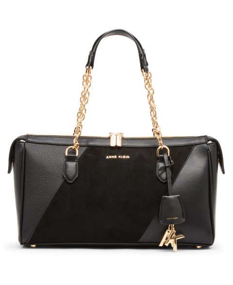 Женская сумка Anne Klein Convertible Strap Medium Satchel Handbag, цвет: Чёрный