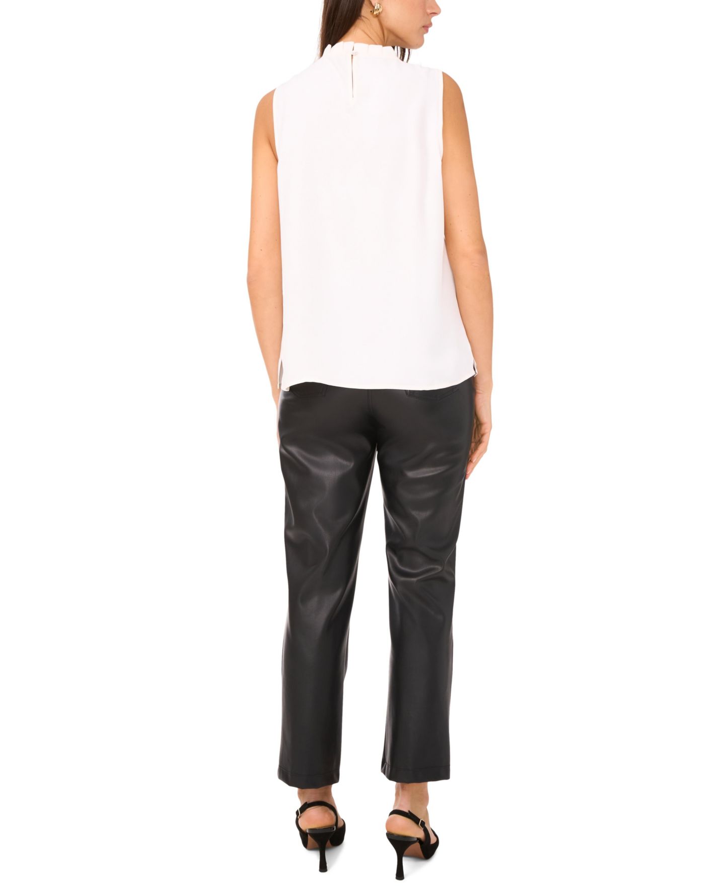 Женский топ Vince Camuto Fitted Mock Neck, цвет: Слоновая кость — фото 5