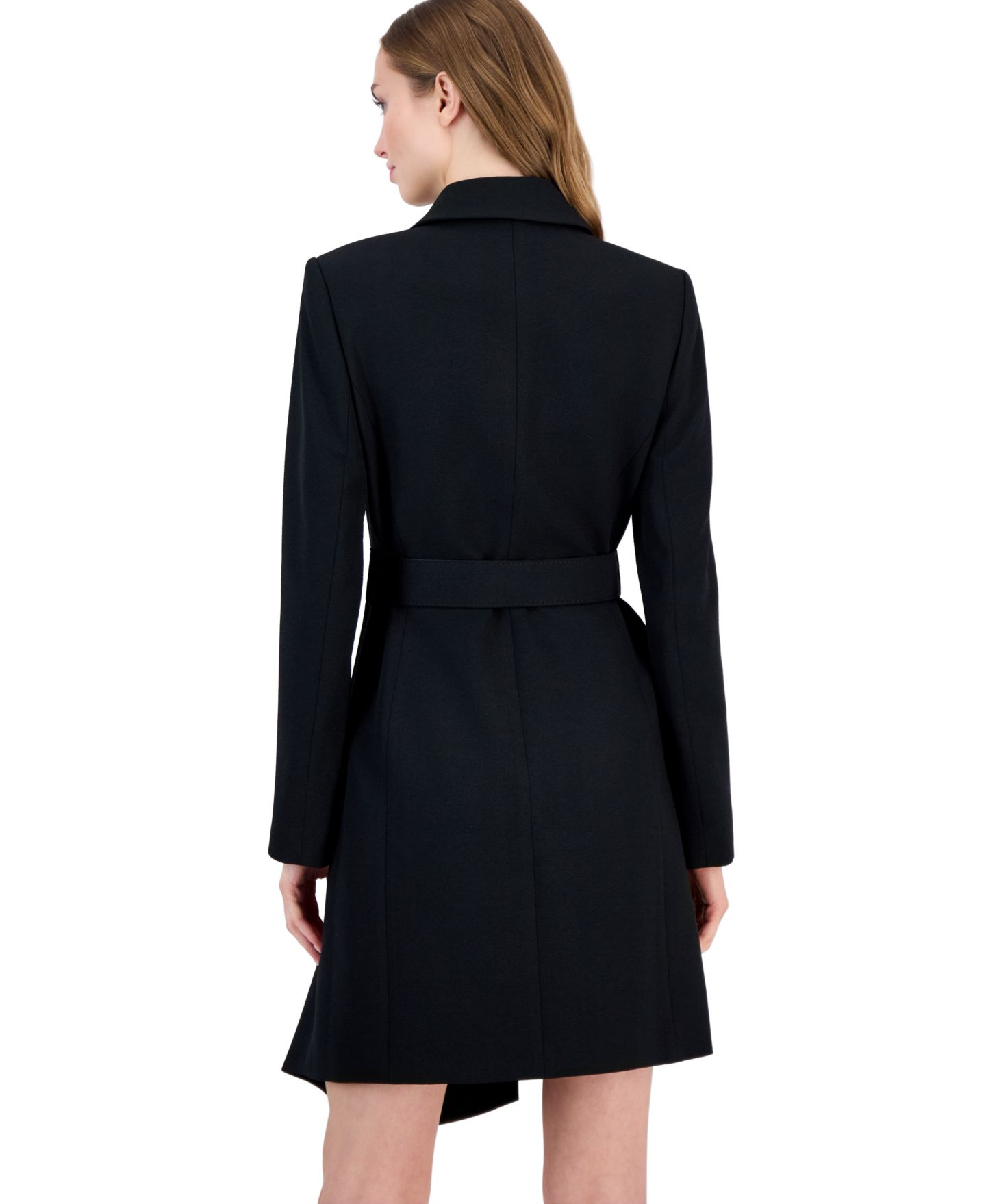 Женские платья Tahari ASL Asymmetrical Belted Coatdress, цвет: Чёрный — фото 4