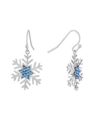 Crystal Snowflake Dangle Earrings